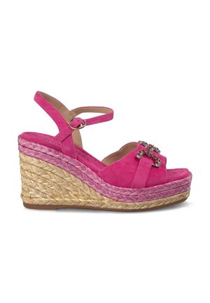 Sandalen met plateauzool - fucsia jaspeado