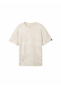TOM TAILOR DENIM Camiseta estampada - beige leaves jacquard