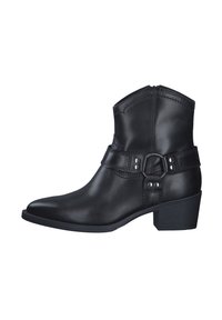 Tamaris - Kovboju/motociklistu tipa puszābaki - black leather Miniatūras attēls 1