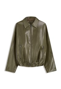 BELTED  - Imitatieleren jas - khaki