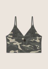 Freddy CROPPED FANTASIA CAMO CON INCROCI FRONTALI - Sujetadores deportivos con sujeción ligera - beige mimetico