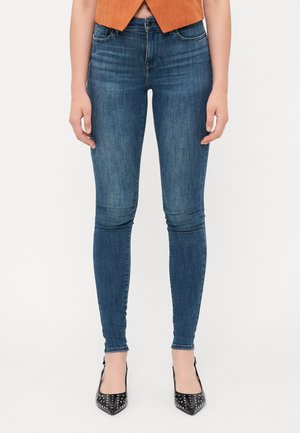 ONLPOWER MID WAIST PUSH UP - Jeans Skinny Fit - dark blue denim