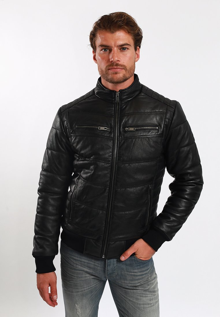 Le Temps Des Cerises Leren jas zwart Le Temps Des Cerises Leren jas zwart