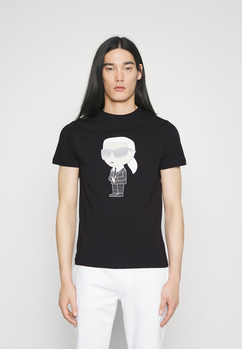 Karl Lagerfeld Jeans T-Shirt Uomo A Maniche Corte Con Logo Outline, Vestibilità Slim, Colore Black Iris, 100% Cotone, Stile Street-Ready - 2