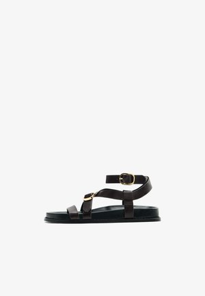 Massimo Dutti Sandaalit nilkkaremmillä - beige