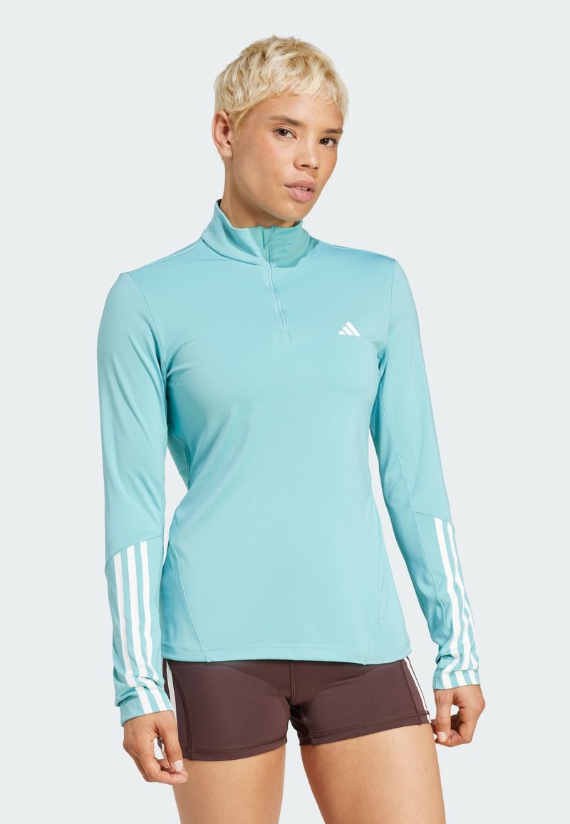 adidas Performance 1/4 ZIP - Pitkähihainen paita - mint ton   white