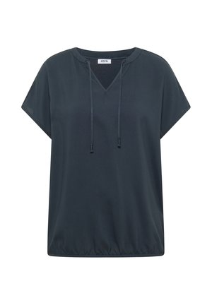 Cecil, SHORT-SLEEVE BLOUSE WITH TEXTURED MIX - Camiseta básica - deep petrol blue