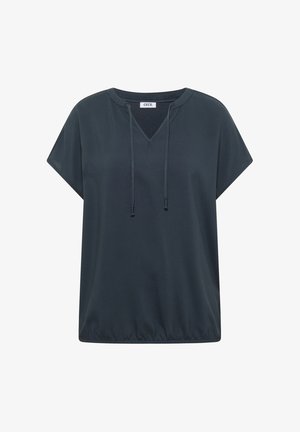 Cecil, SHORT-SLEEVE BLOUSE WITH TEXTURED MIX - T-shirt basic - deep petrol blue