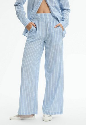 INSIDE, PANTALÓN WIDE LEG RAYAS TIRO ALTO - Pantalones - azul