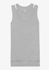 DOUBLE LAYER FINE RIB SLEEVELESS TOP - Top - mottled light grey