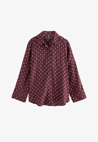 Unselected, berry red geo print
