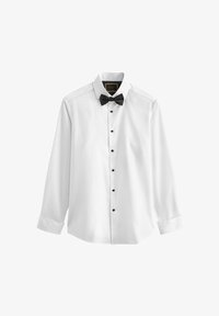 Kijelölve, white textured black bow tie