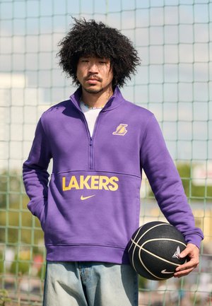NBA LOS ANGELES LAKERS HALF ZIP - Article de supporter d'équipe de club - field purple/amarillo