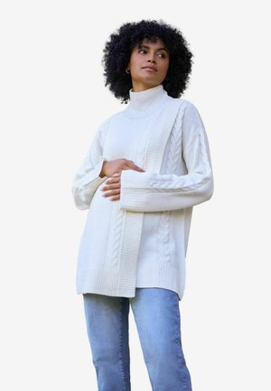 MATERNITY NURSING LONGLINE - Strickpullover - white ivory