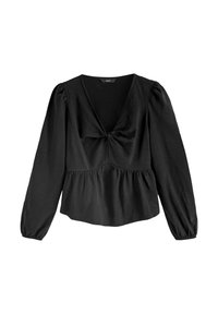 Next TWIST FRONT - REGULAR FIT - Pikkade varrukatega topp - black