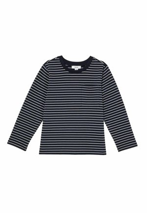 Reiss REISS KENNY STRETCH-COTTON STRIPE T-SHIRT - Longsleeve - navy white