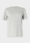 SLFRELAX MOCK NECK TEE - T-shirt basique - light grey melange