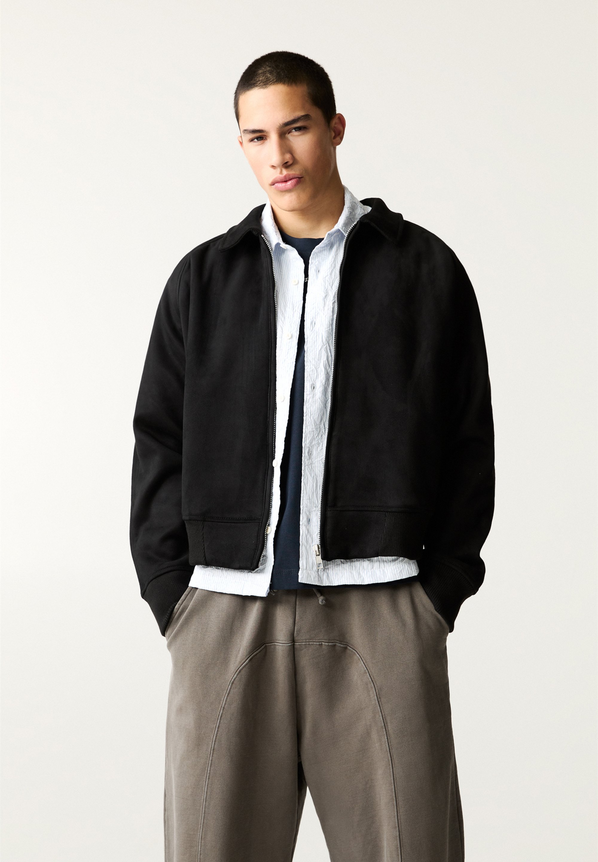 PULL&BEAR Übergangsjacke black/schwarz