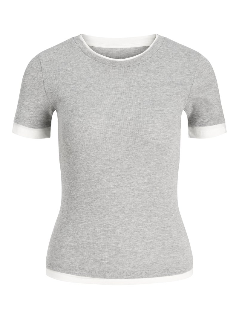 JJXX T-shirt basic lichtgrijs gemêleerd