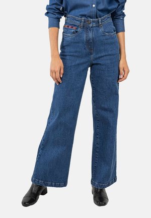 El Ganso, PANTALÓN DENIM LAVADO - Pernera ancha - marino