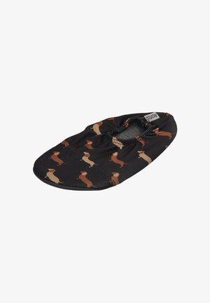Slipstop, SLIPSTOP KINDER HAUSSCHUHE BADESCHUHE BLACK TECKLES DACKEL SCHWARZ UNISEX - Hausschuh - black teckles