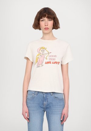 CLASSIC TEE LOVE LIFE - Print T-shirt - vintage white