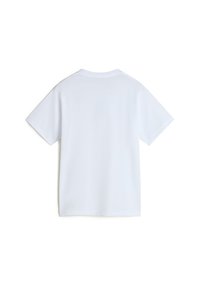 Vit kortärmad t-shirt i bomull, med rund halsringning och enkel design utan synliga mönster eller accenter.