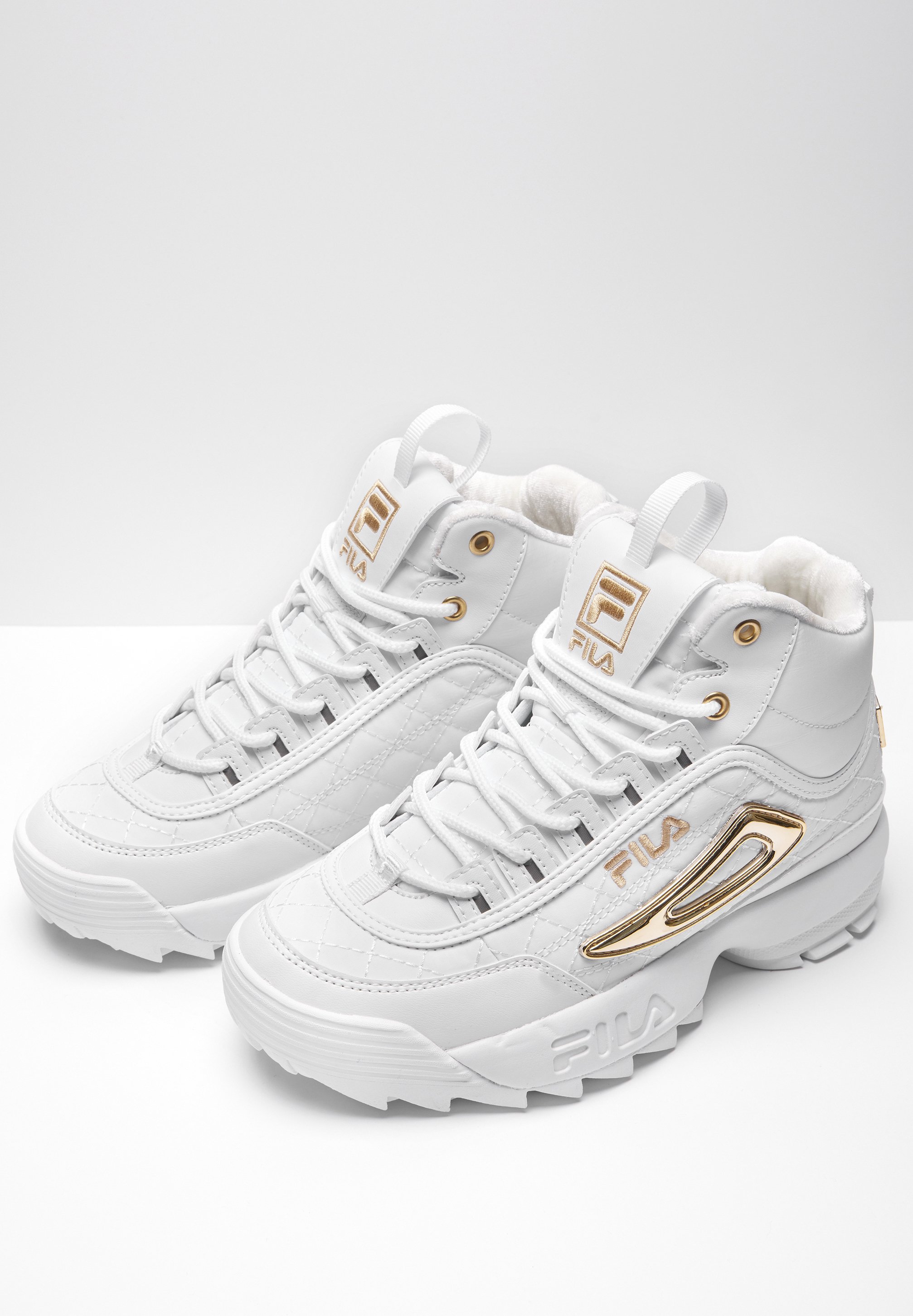 Fila DISRUPTOR - Sneakers laag - white / gold/wit - Zalando.nl