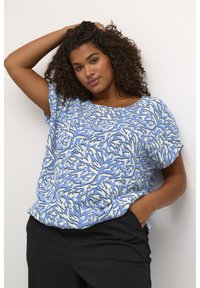 Kaffe Curve JENN - Blúzka - blue white graphic animal
