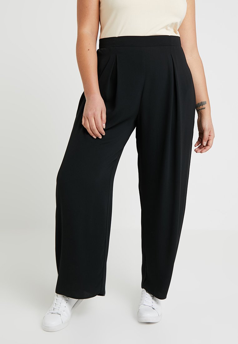 Dorothy Perkins Curve BUTTON PALAZZO TROUSER Bukse black Dorothy Perkins Curve PALAZZO Bukse black Zalando.no
