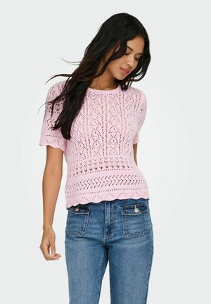 ONLELKE LIFE  STRUCTUR O-NECK  - T-shirt basic - romance rose