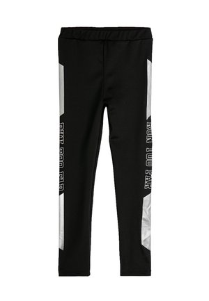 SLOGAN ELASTIC WAIST  - Leggings - Trousers - black