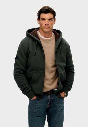 Sweater met rits - dunkelgrün