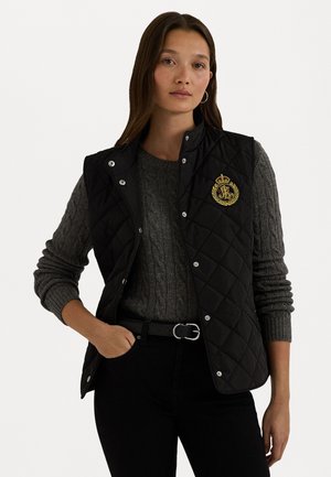 Lauren Ralph Lauren CREST PATCH QUILTED MOCKNECK VEST - Weste - black/black