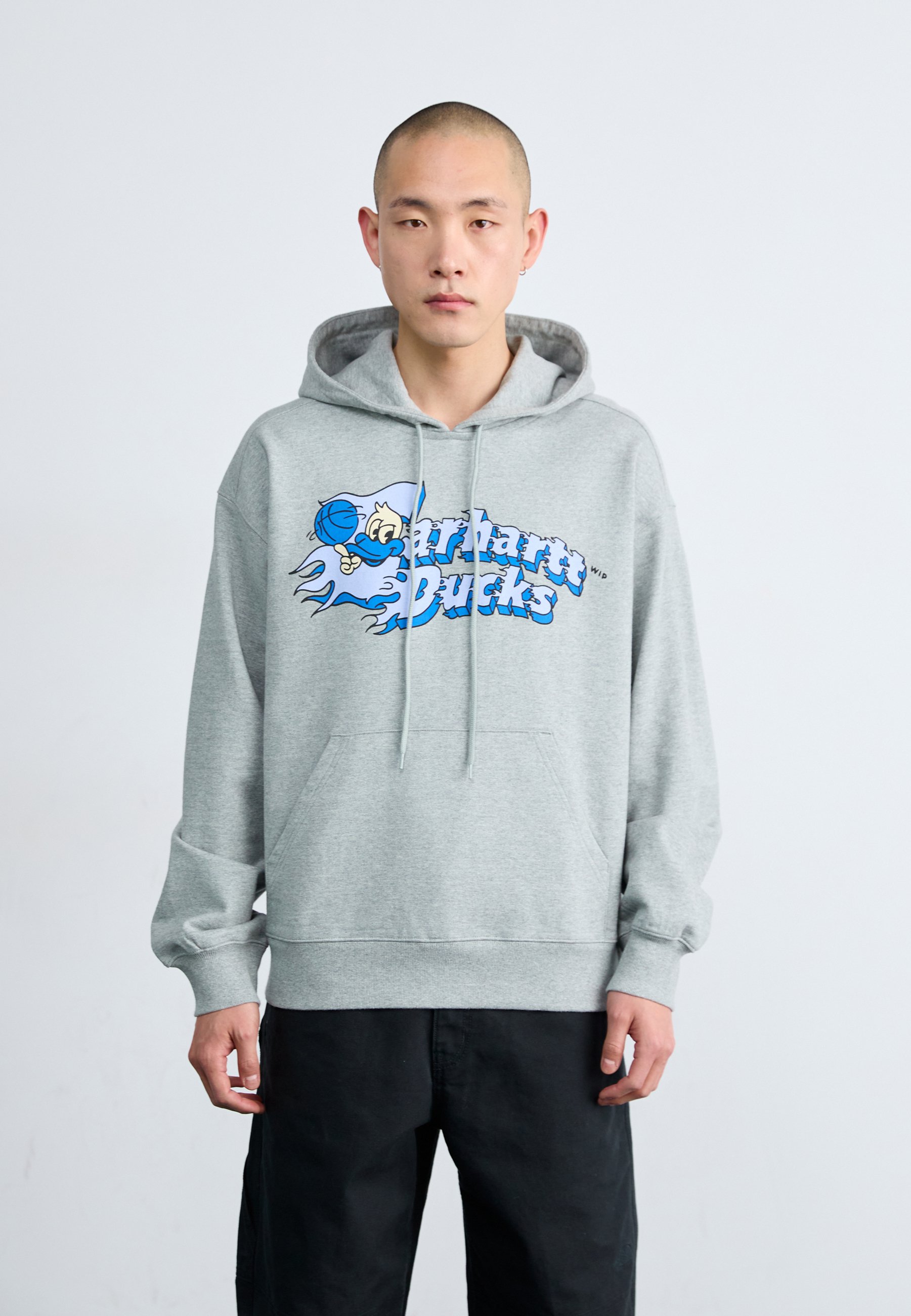 ★ドイツ発*carhartt WIP*新作*Flaming Ducks フーディ/GREY★ Carhartt WIP HOODED FLAMING DUCKS - Sweatshirt - grey