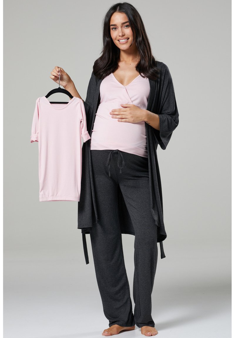 Chelsea Clark SET MATERNITY AND FEEDING Pyjama set dark grey/light