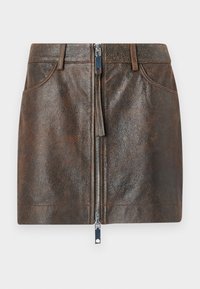 SERBIA - Jupe en cuir - brown
