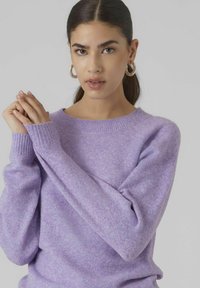Vero Moda VMDOFFY O NECK BLOUSE - Strikkegenser - sand verbena