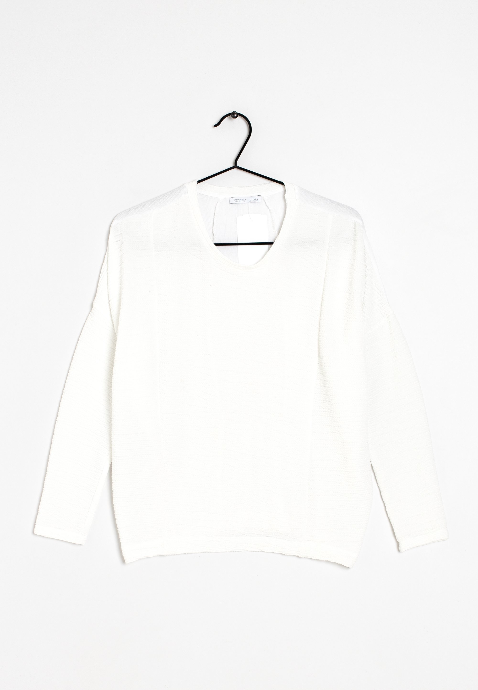 Zara Longsleeve white/wit (Pre-owned)