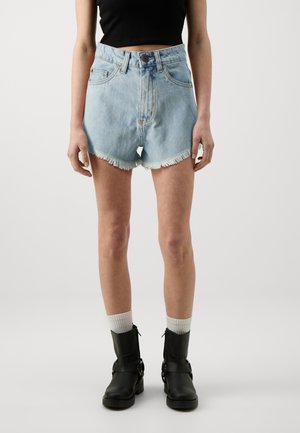 LADIES HOTPANTS - Denim shorts - blue bleached