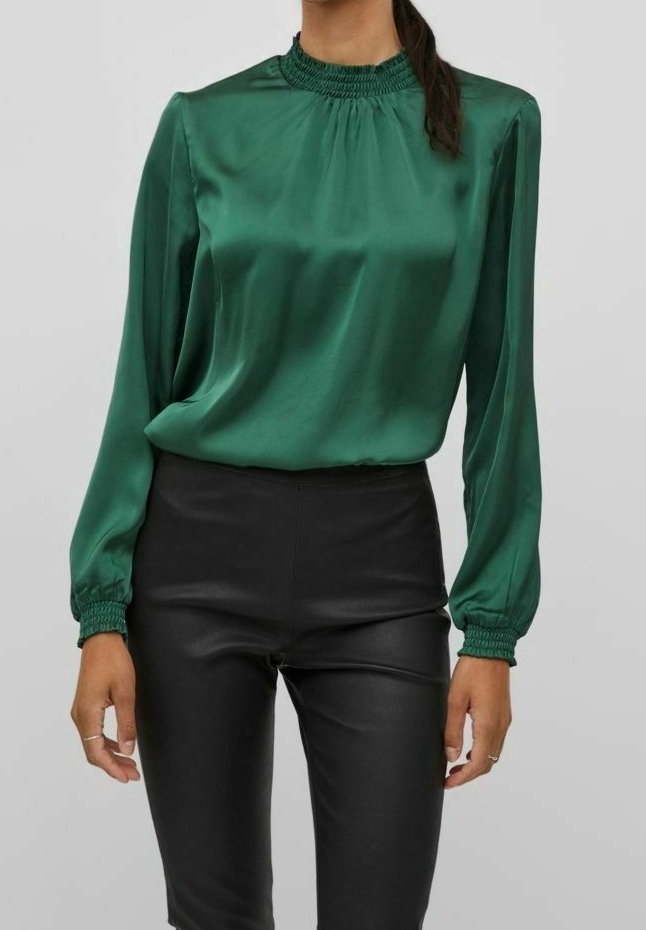 VILA Blusa mottled dark green/verde oscuro jaspeado (Segunda