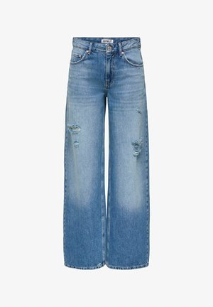 ONLY, WIDE-FIT JEANS ONLRIO MID WAIST WIDE LEG FIT JEANS - Wide Leg - medium blue denim