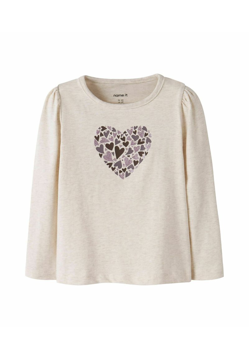 Name it Long sleeved top - white/mottled beige - Zalando