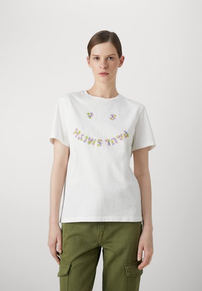 PS Paul Smith WOMENS FLORAL HAPPY - T-shirt print - white