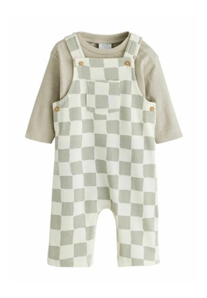 Next, JERSEY DUNGAREE AND BODYSUIT BABY SET - Body - neutral checkerboard