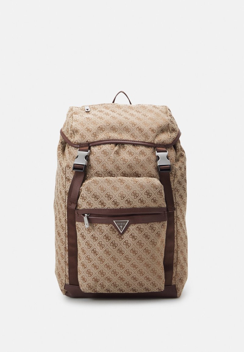 Guess ROMA FLAP BACKPACK UNISEX - Tagesrucksack - beige/brown/beige ...