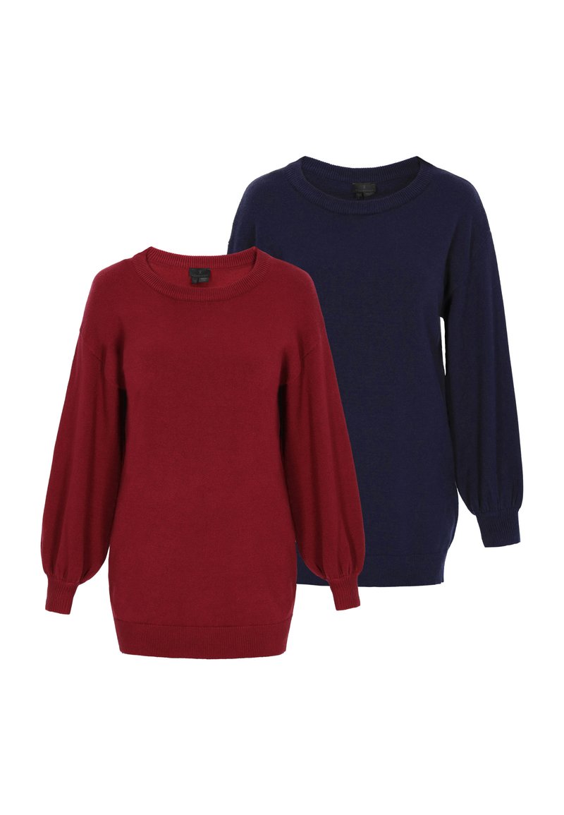Mo 2 PACK - Striktrøje - burgundy navy/mørkerød - Zalando.dk