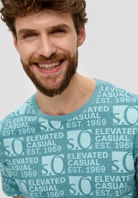 s.Oliver MIT LOGO - T-Shirt print - helles petrol