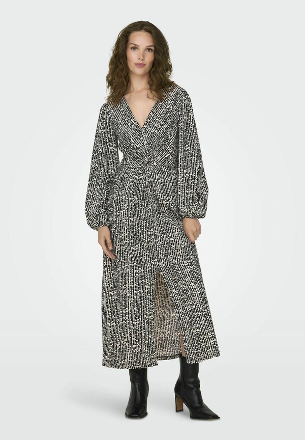 NORMAL GESCHNITTEN V-AUSSCHNITT ELASTISCHE BÜNDCHEN LANGES  - Freizeitkleid - eggnog