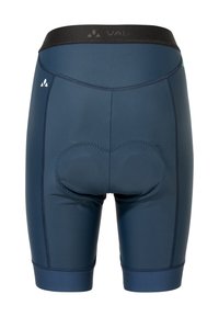 Dunkelblaue Radsport-Hosen für Herren aus dehnbarem Material. Mit gepolstertem Einsatz, nahtlosen Seiten und einem elastischen Bund mit Logo.